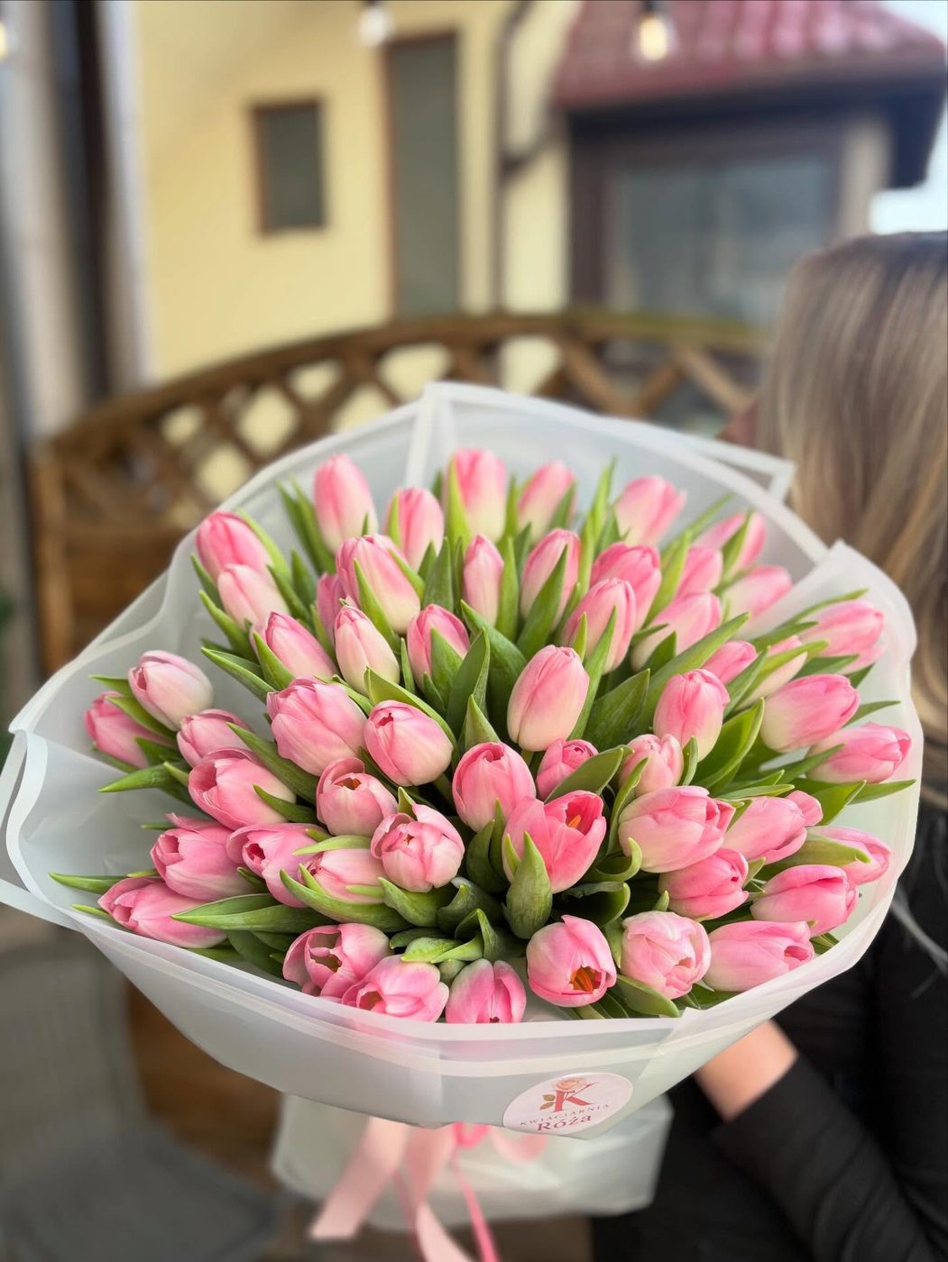 Bukiet różowych tulipanów